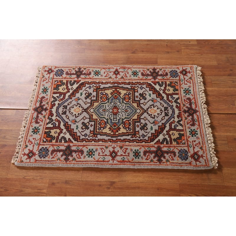 Heriz Serapi Oriental Rug Handmade Geometric Wool Carpet - 2'0"x 3'0"