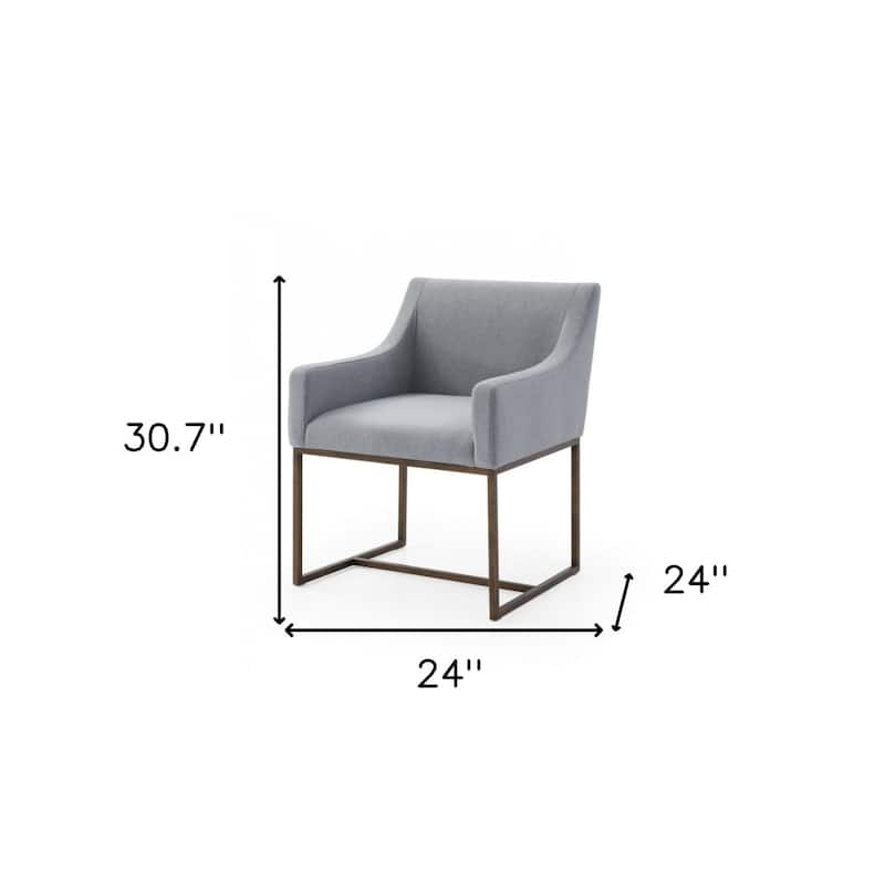 Upholstered Dining Chair with Antiqued Brass Legs for Dining Room - 24” x 24” x 30.70 "