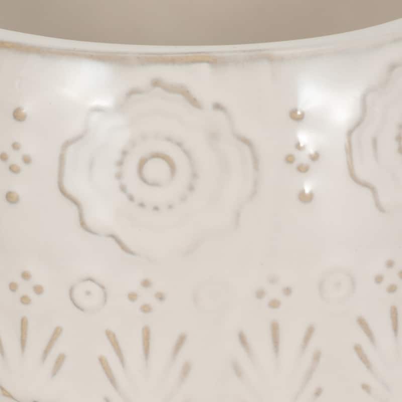 Sagebrook Home 7-inch Ceramic White Turtle Planter in Round Shape - 7" x 5" x 4"