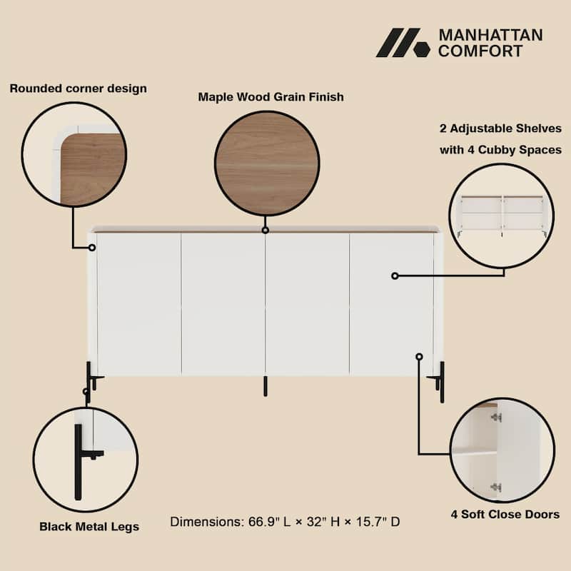 Manhattan Comfort Abbey 67" Sideboard