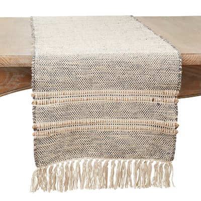 Striped Design Tassel Table Runner - 16"x72"
