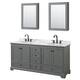 Option Dark Gray, Black Trim, White Carrara Marble Top