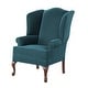 preview thumbnail 4 of 5, Estella Traditional Wingback Queen Anne Accent Chair in Velvet