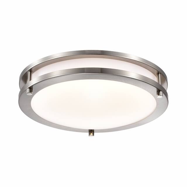 Dimmable LED Flush Mount Ceiling Light Selectable 3000K/4000K/5000K - 11.75 in. Width - 15W