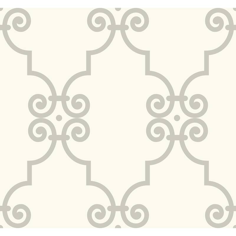 Seabrook Designs Ripley Ironwork Unpasted Wallpaper - 27 in. W x 27 ft. L - Cream & Smoke