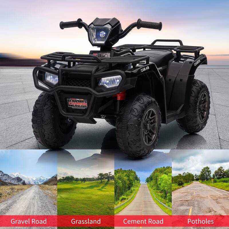 12V Kids Ride on ATV with LED Light, Music, USB,1.5-2.2mph