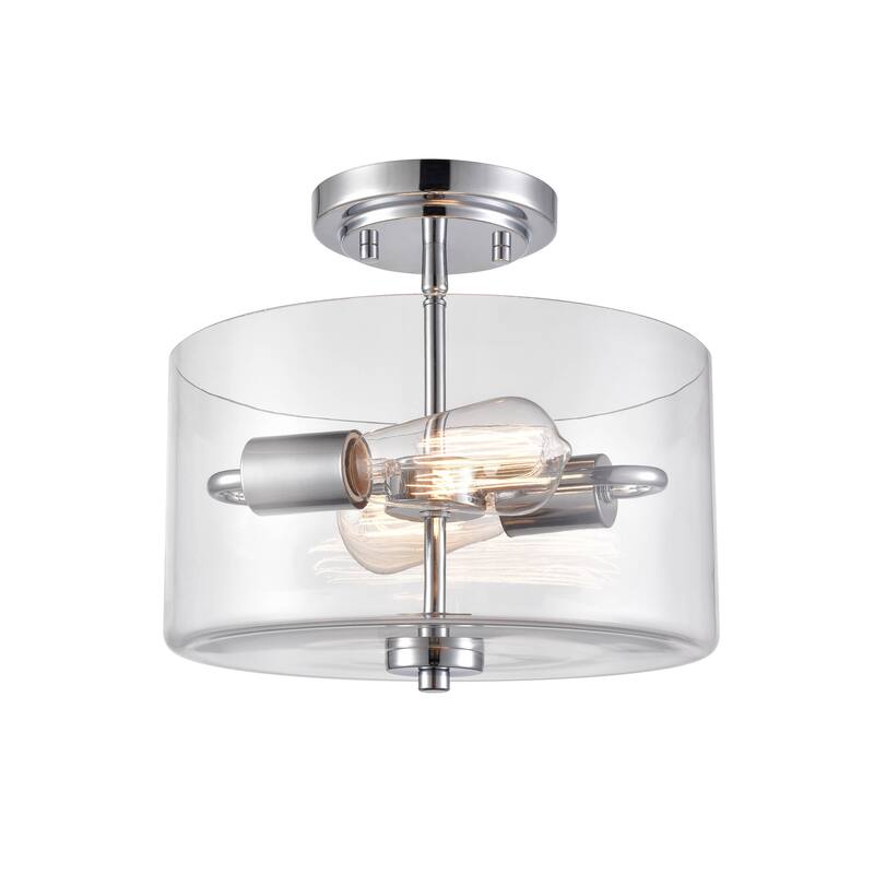 Millennium Lighting Verlana 2 Light Semi-Flush Mount Fixture in Multiple Finishes with Clear Glass Shades