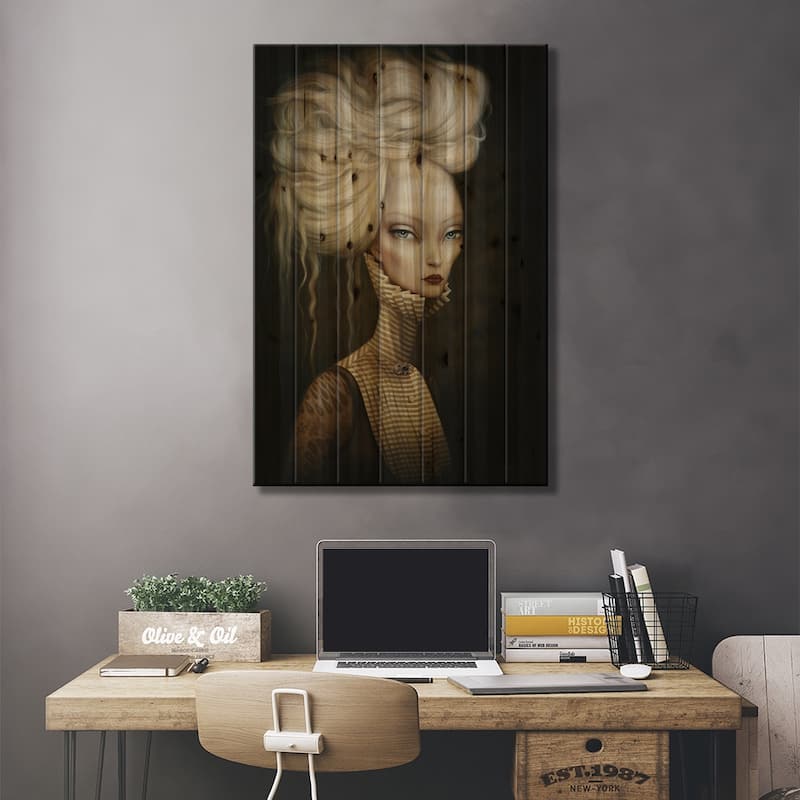 MS. V Print On Wood by Lori Earley - Multi-Color