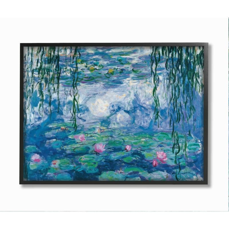 Stupell Classic Water Lilies Painting Monet Pond Detail Framed Giclee Texturized Art by Claude Monet
