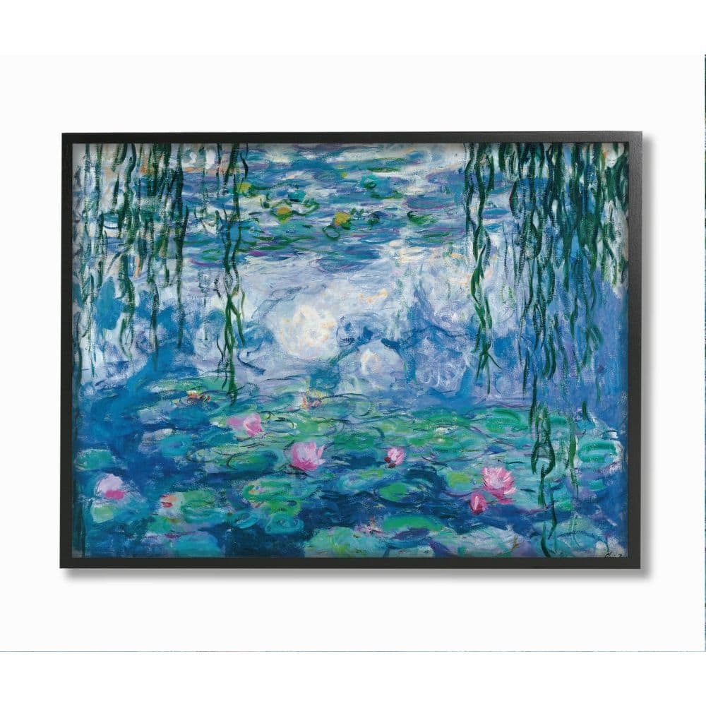 Stupell Classic Water Lilies Painting Monet Pond Detail Framed Giclee Texturized Art by Claude Monet