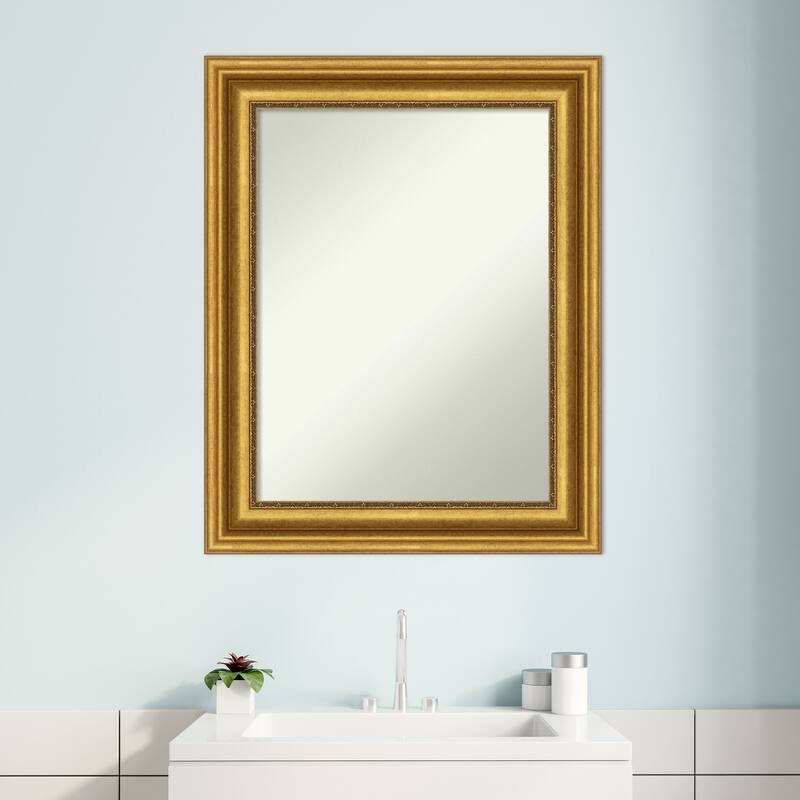 Non-Beveled Bathroom Wall Mirror - Parlor Gold Frame