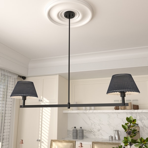 Linear chandelier with fabric shade discount