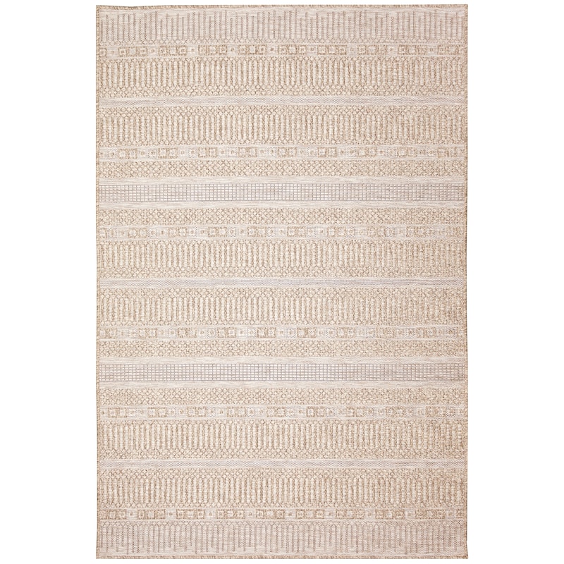 Liora Manne Orly Stripe Indoor/Outdoor Rug - 5'3" x 7'3" - Beige/Natural
