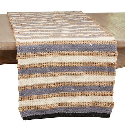 Chindi Table Runner With Striped Design - 16"x72"