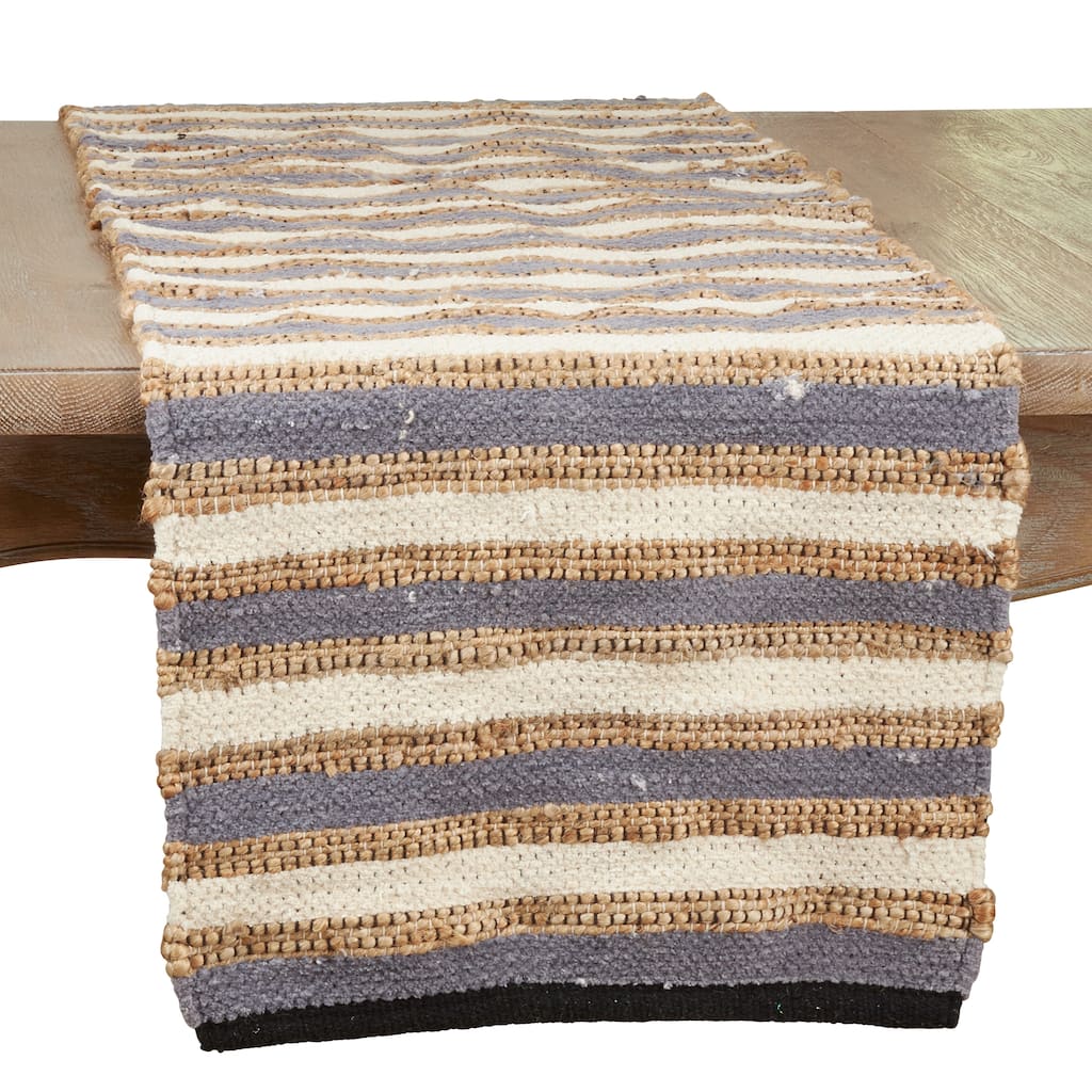 Chindi Table Runner With Striped Design - 16"x72"