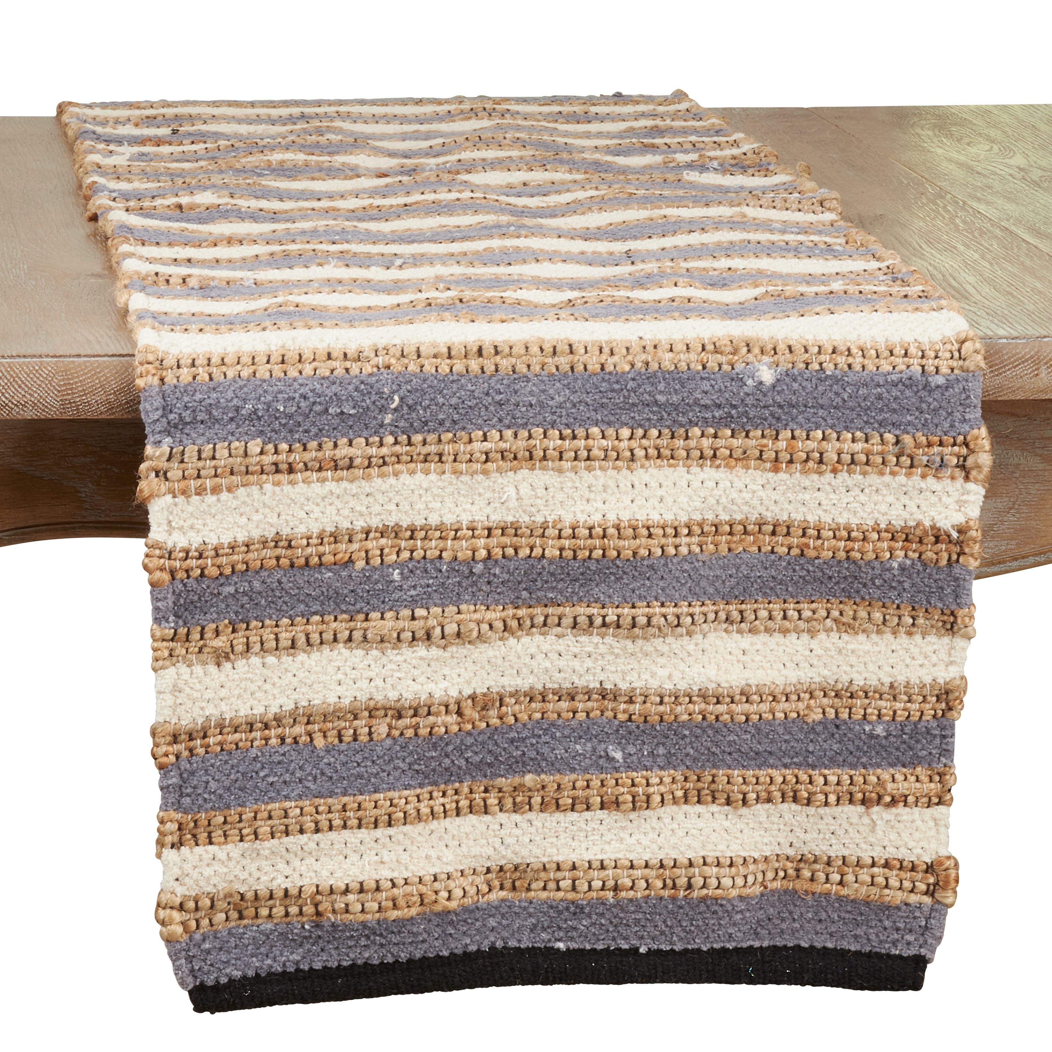 Chindi Table Runner With Striped Design - 16"x72"