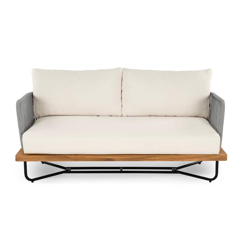 Christopher Knight Home - Jason Outdoor Acacia Wood Loveseat With Table
