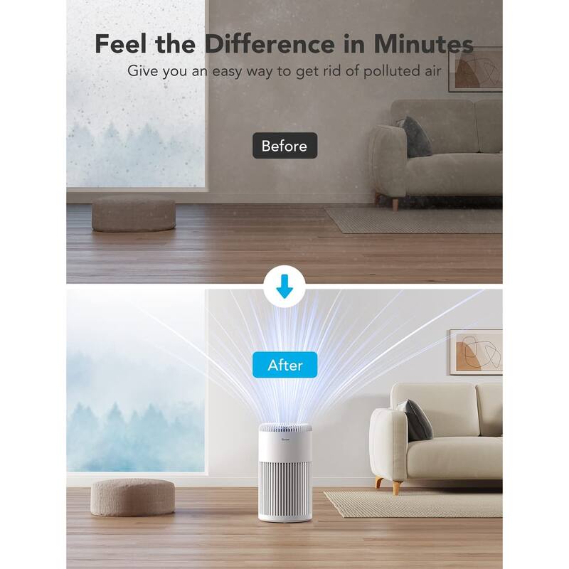 Air Purifiers for Home Up to 1837 Sq.Ft, WiFi Smart Air Purifier with