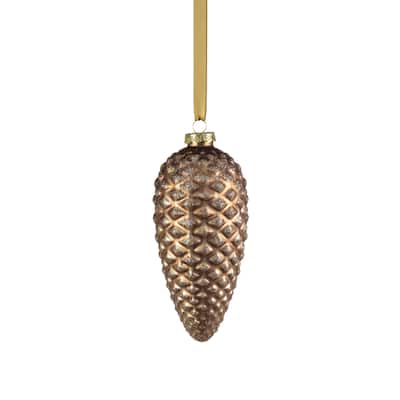 Cariad 6" Glass Pine Cone Ornaments, Set of 6