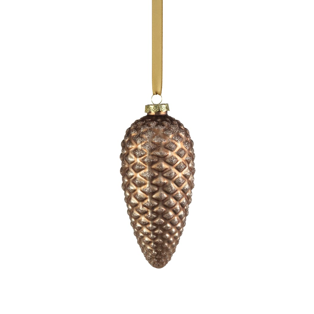 Cariad 6" Glass Pine Cone Ornaments, Set of 6