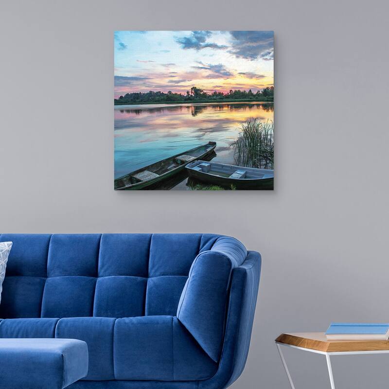 Lakeside Sunset by Studio Arts Canvas Art Print by Studio Arts Canvas Art Print