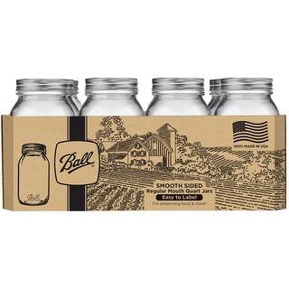 quart ball jars ounce mason case sided canning jar smooth mouth regular