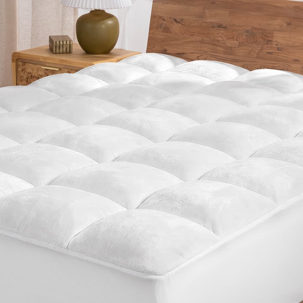 Bare Home Pillow-Top Reversible Mattress Pad - White