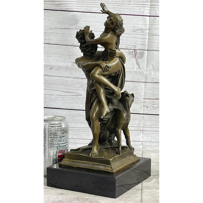 Signed Greek God Pluto Abduction Of Sabine Woman Bronze Mythical Sculpture