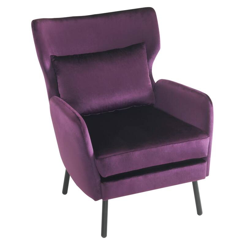 32" Wing Back Velvet Accent Chair