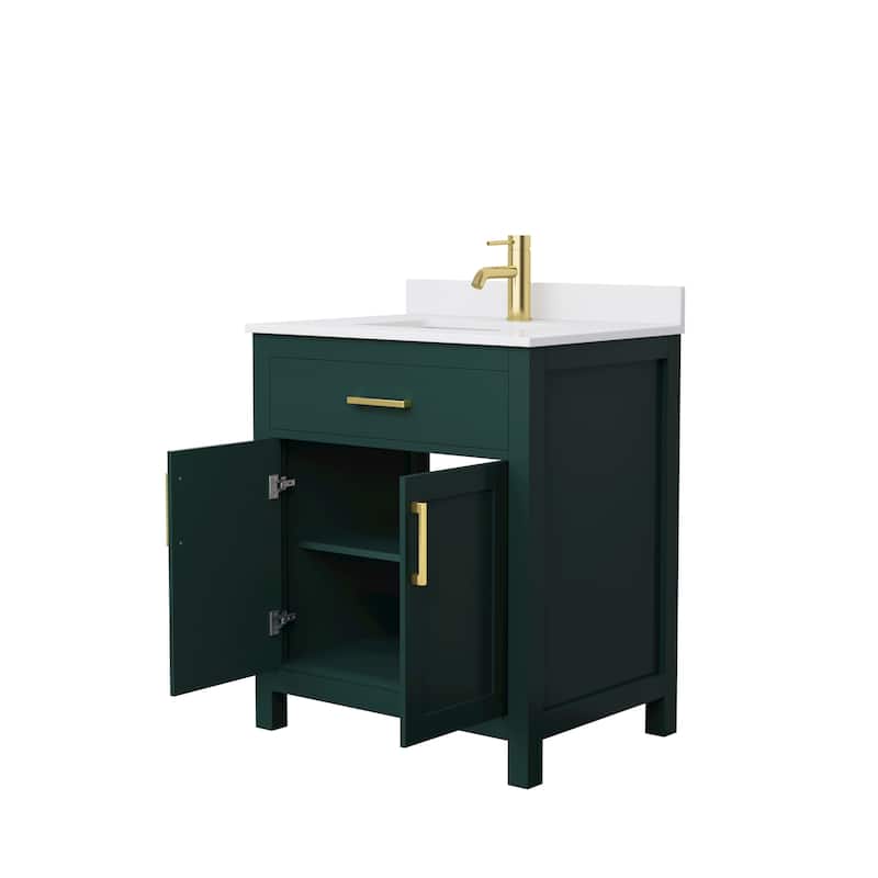 Beckett 30 Inch Single Vanity, Cultured Marble Top