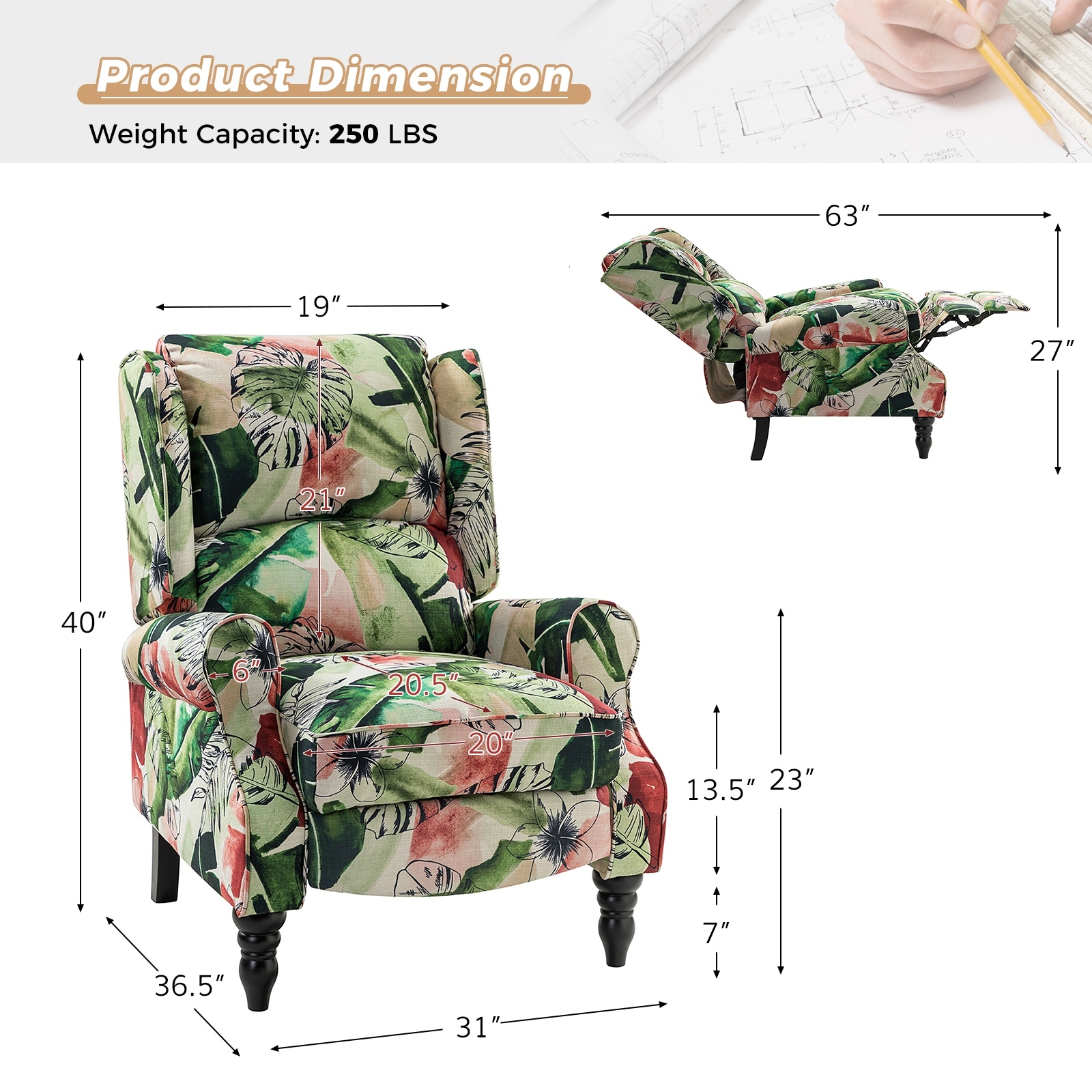 Ruthanne wingback chair online and ottoman