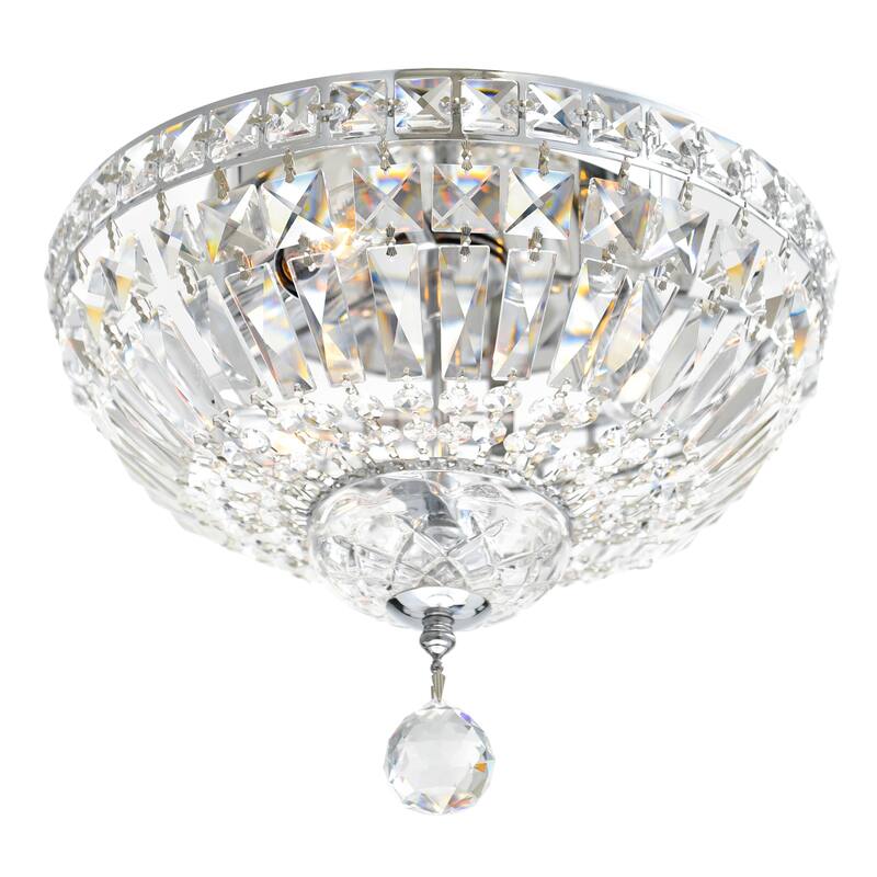 Stefania 3 Light Bowl Flush Mount With Chrome Finish