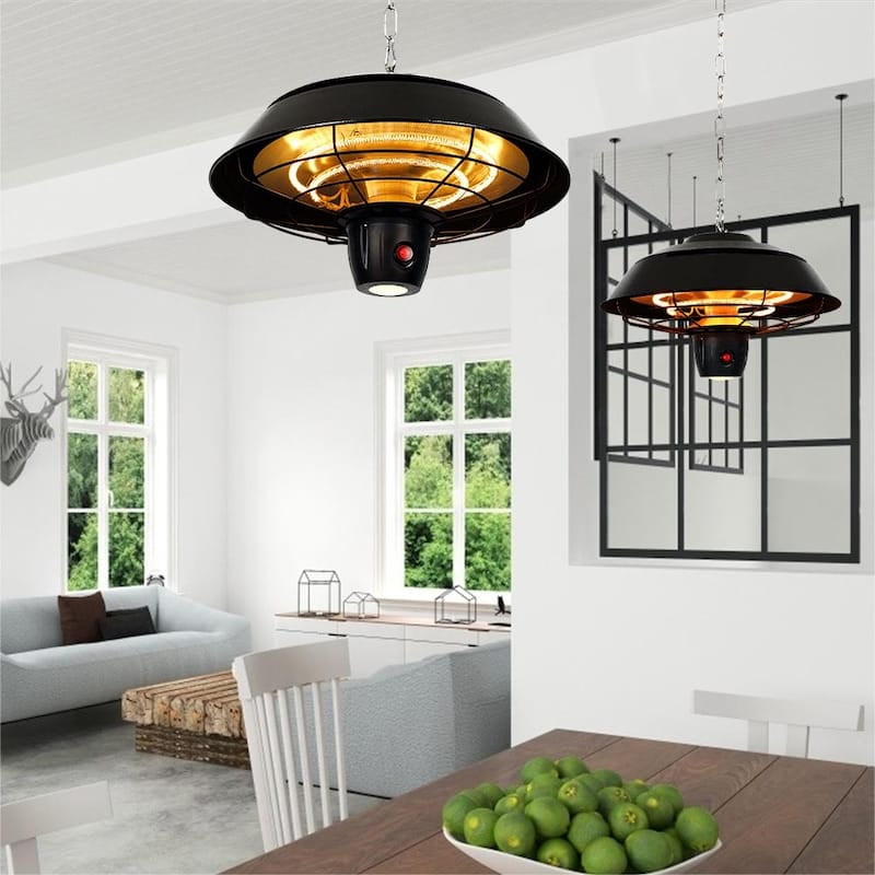1500W Electric Outdoor Hanging Patio Heater with Remote Control
