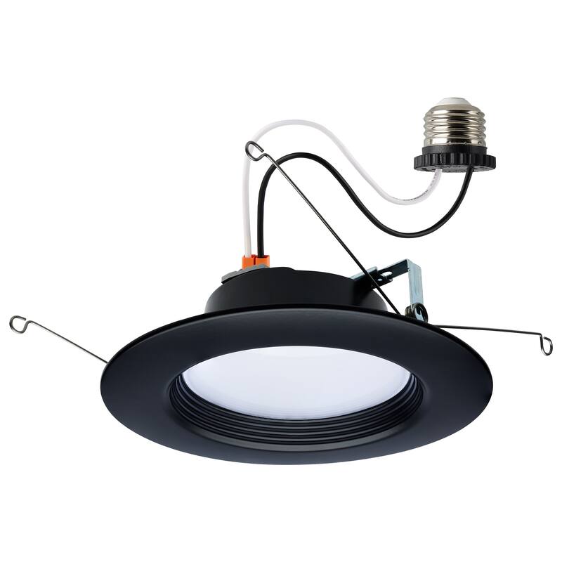 9 Watt LED Downlight Retrofit 5-6 Inch CCT Selectable 120 Volts Black Finish - Black