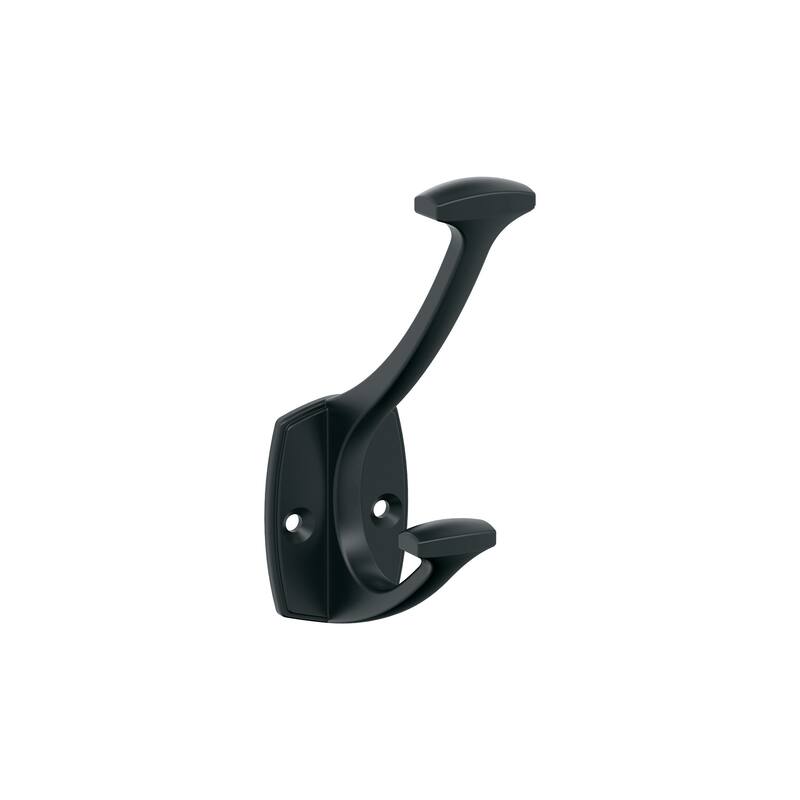 Amerock Vicinity Decorative Wall Hook - Double Prong - Matte Black
