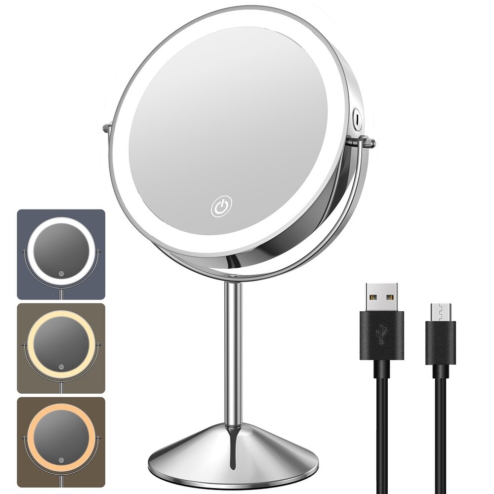 15X Maginifying Spot Small Round Mirror - gray - 4.5 in. x 1 in. x 4.5 in.  - Bed Bath & Beyond - 15031450