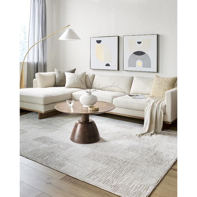 Livabliss Masterpiece Modern & Contemporary Area Rug - Light Gray/Medium Gray/Cream - 7' 10" x 10' 2"
