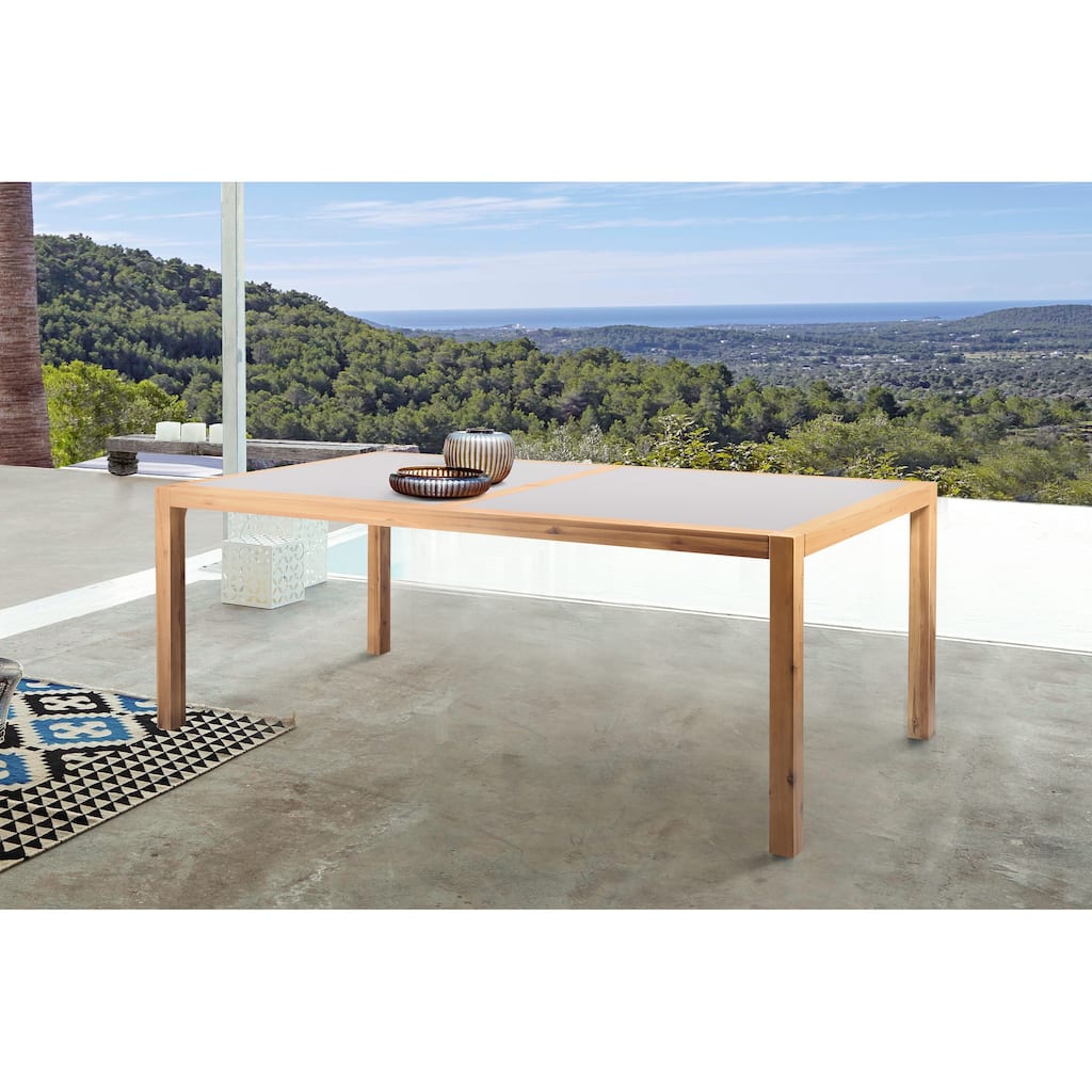 Sienna Outdoor Patio Dining Table with Grey Center Stone