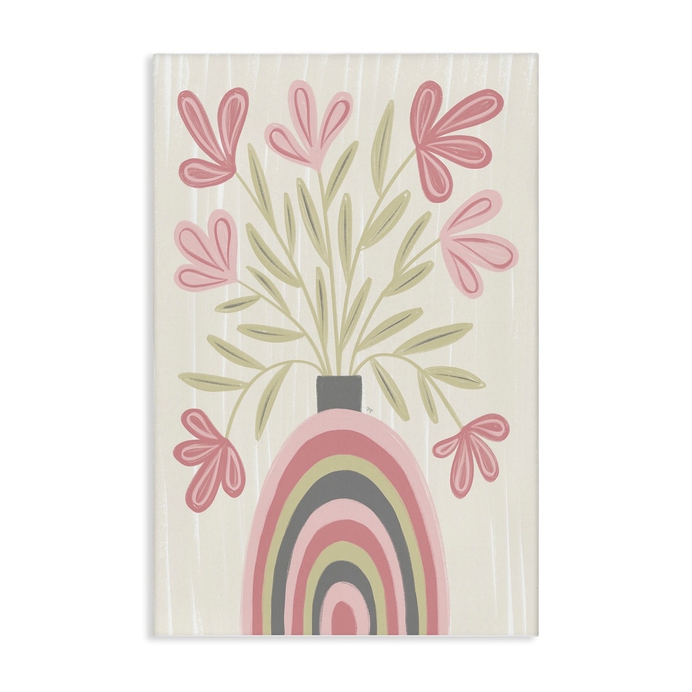 Stupell Pastel Arched Flower Vase Canvas Wall Art Design By Martina Pavlova