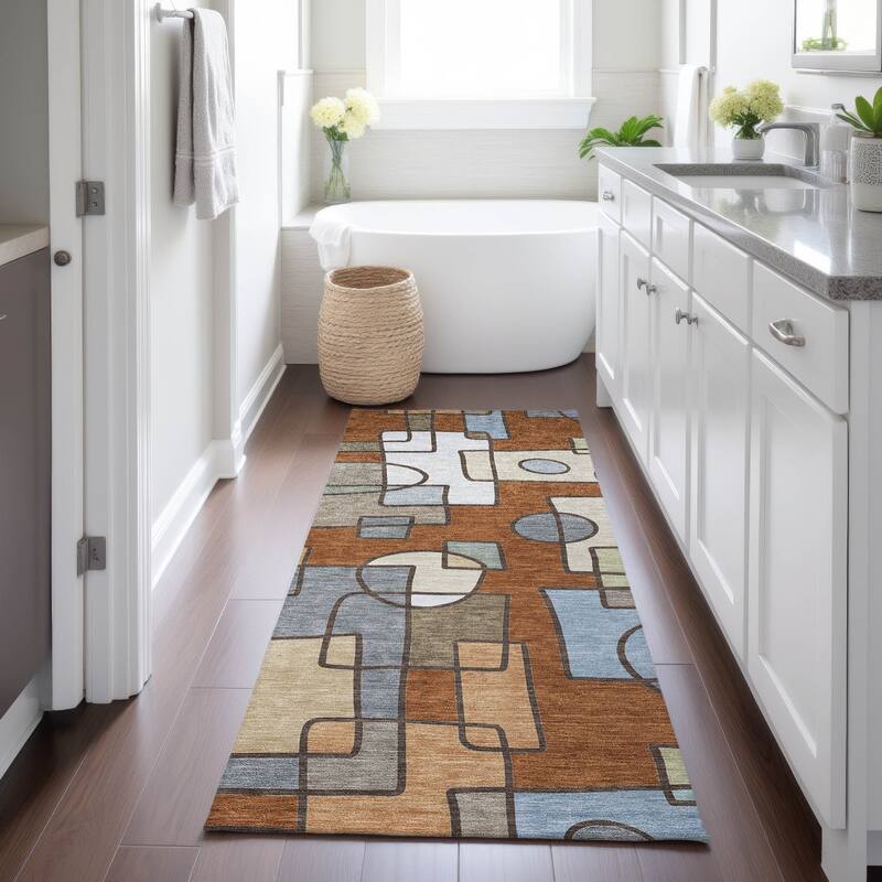 Machine Washable Indoor/ Outdoor Contemporary Prenner Chantille Rug