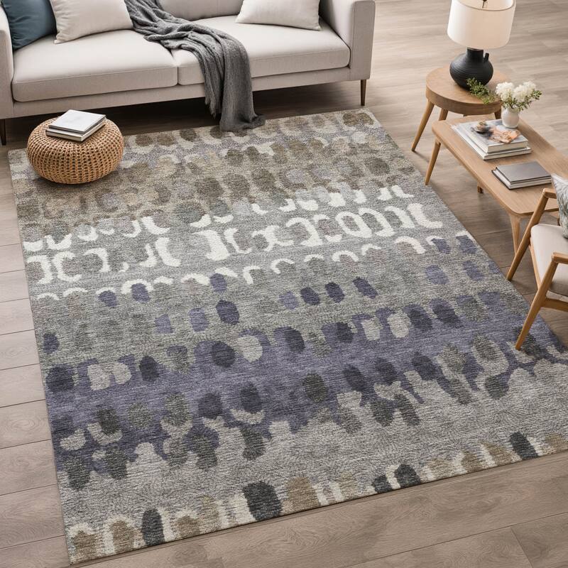 Machine Washable Indoor/ Outdoor Modern Trezze Chantille Rug
