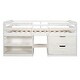 preview thumbnail 42 of 55, Multi-Function Twin Size Wood Loft Bed,Solid Wood Bed with Shelves drawers