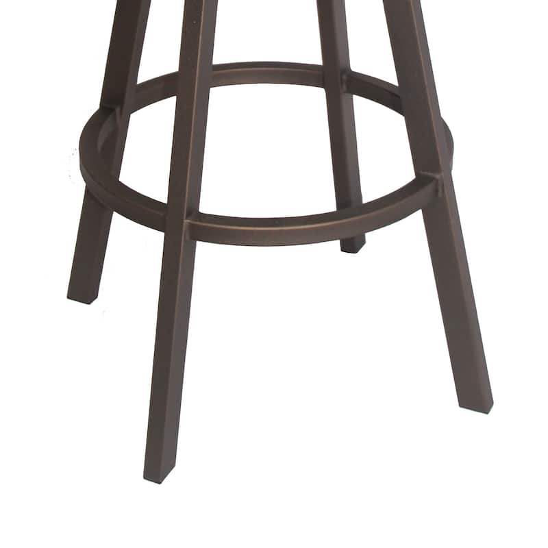 Tempo Furniture Claremont w/ Arms Swivel 26" Counterstool/30" Barstool Sun Bronze Finish & Brown Polyurethane by Furnish Theory