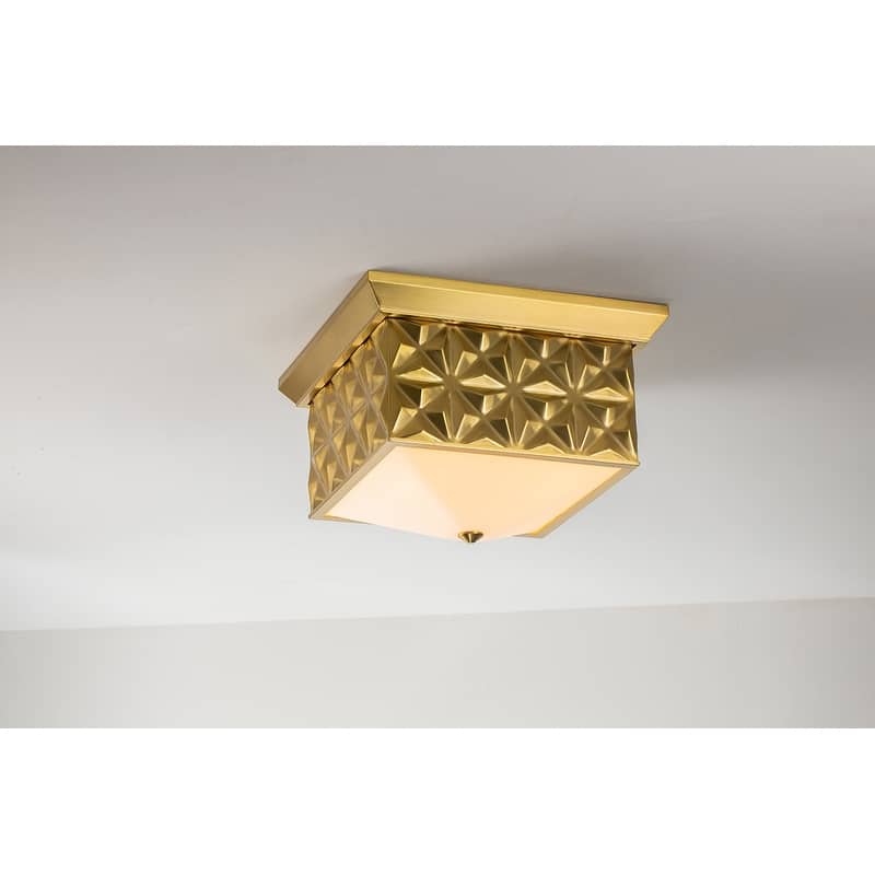Alpha Square Flush Mount in Brass