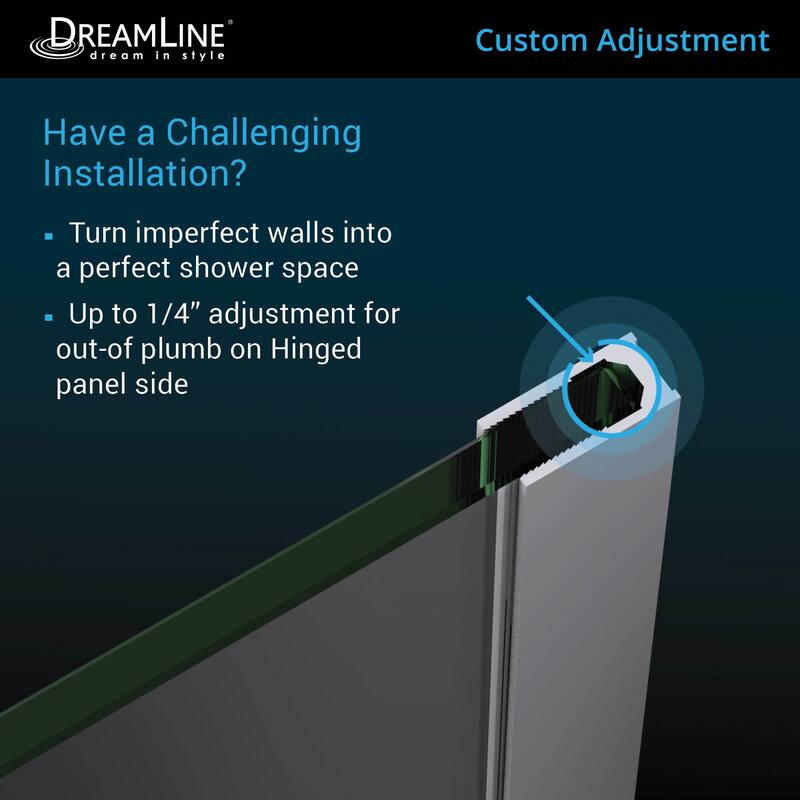 DreamLine Unidoor-X 53 in. W x 72 in. H Frameless Hinged Shower Door
