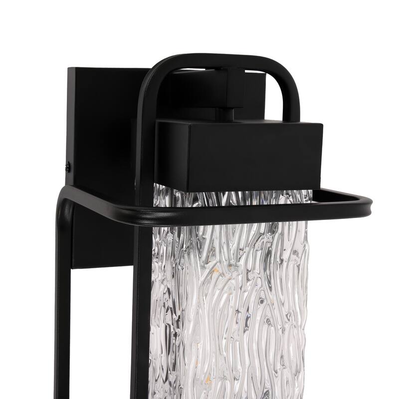 2 Pack Matte Black 1-Light Outdoor Wall Lighting Sconce Dusk to Dawn