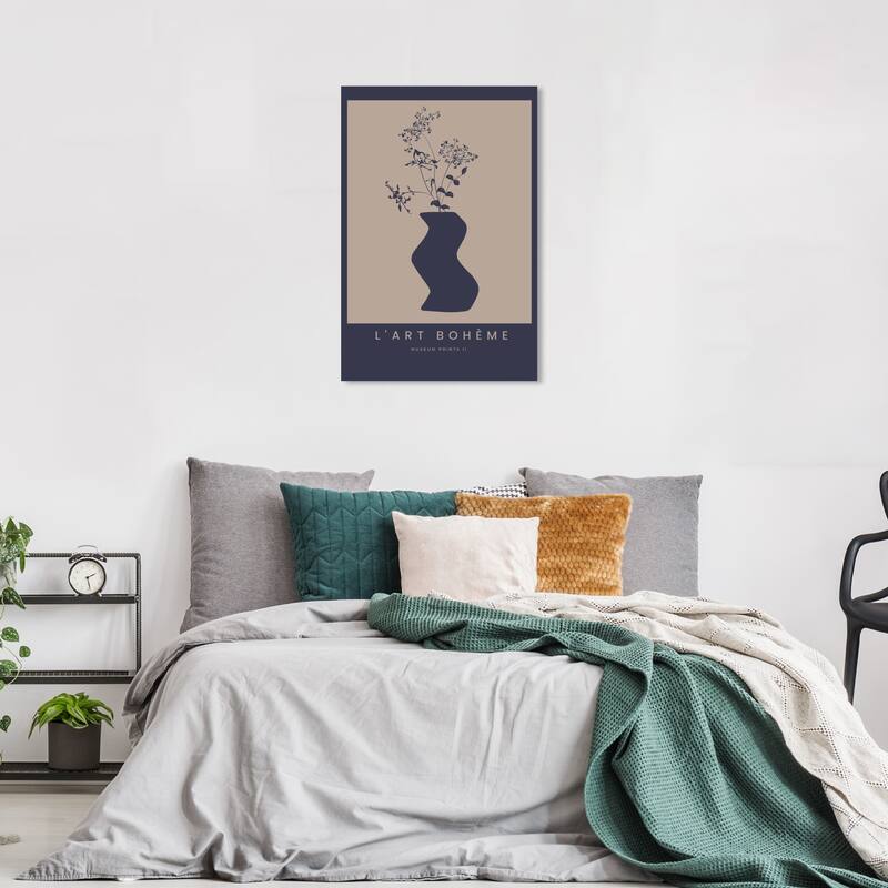 Wynwood Studio Canvas Floral and Botanical L Art Boheme Poster II Black and Tan Modern & Contemporary Wall Art Canvas Print - 24 x 36