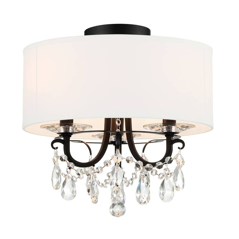Othello 3 Light Matte Black Ceiling Mount - 14"W x 15"H
