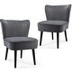 preview thumbnail 9 of 31, Costway Set of 2 Armless Accent Chair Upholstered Leisure Chair Single - 23'' x 27.5'' x 30''