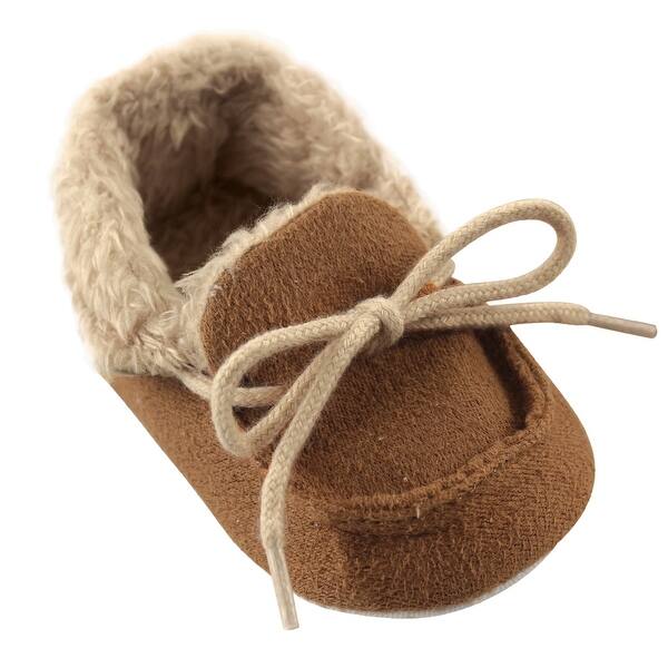 slide 1 of 1, Luvable Friends Baby Unisex Moccasin Shoes, Chestnut 0-6 Months - Chestnut